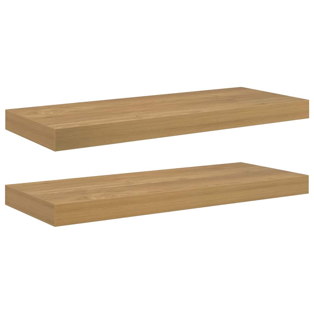 vidaXL Ράφι Τοίχου 2 pcs Καφέ 50 x 23 x 4 εκ. Επεξεργασμένο ξύλο