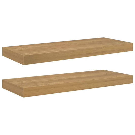 vidaXL Ράφι Τοίχου 2 pcs Καφέ 50 x 23 x 4 εκ. Επεξεργασμένο ξύλο