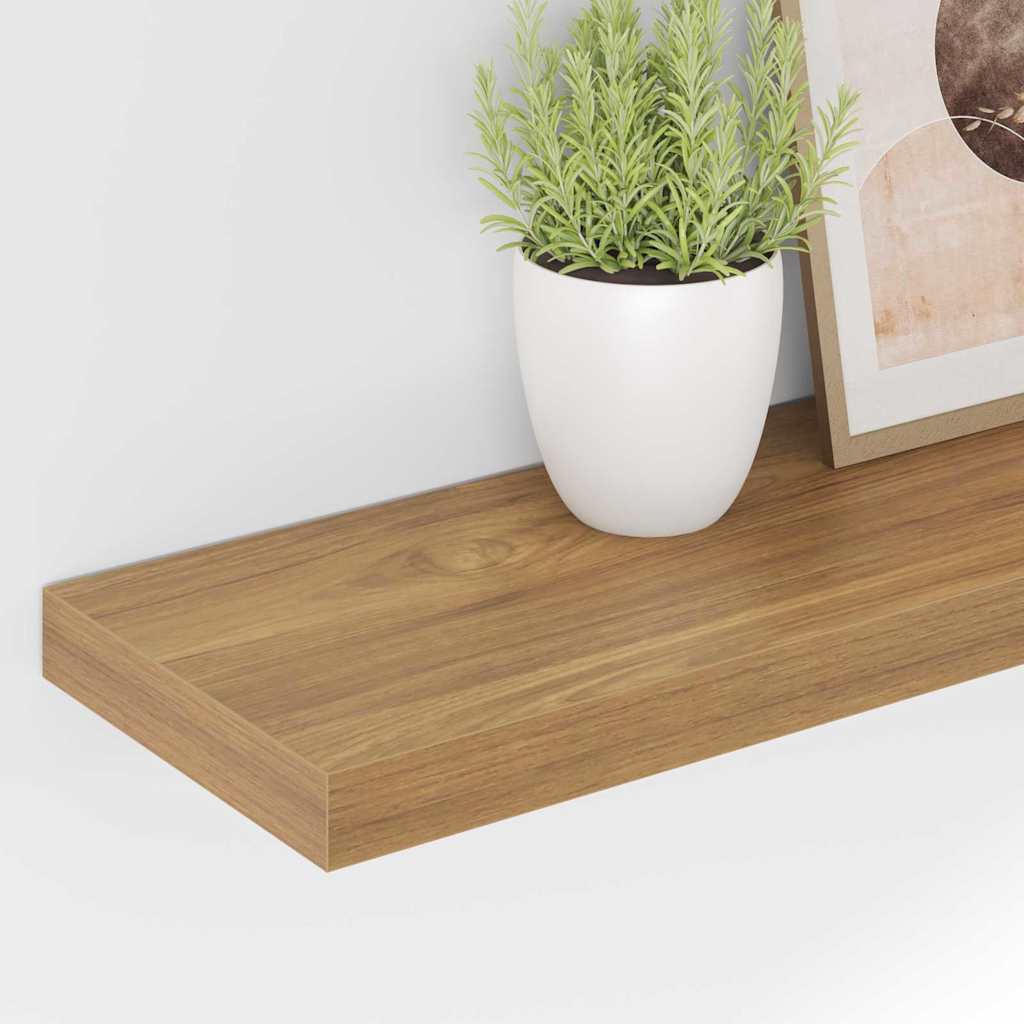 vidaXL Ράφι Τοίχου 2 τμχ. Καφέ 80 x 23,5 x 3,8 cm Επεξεργασμένο Ξύλο