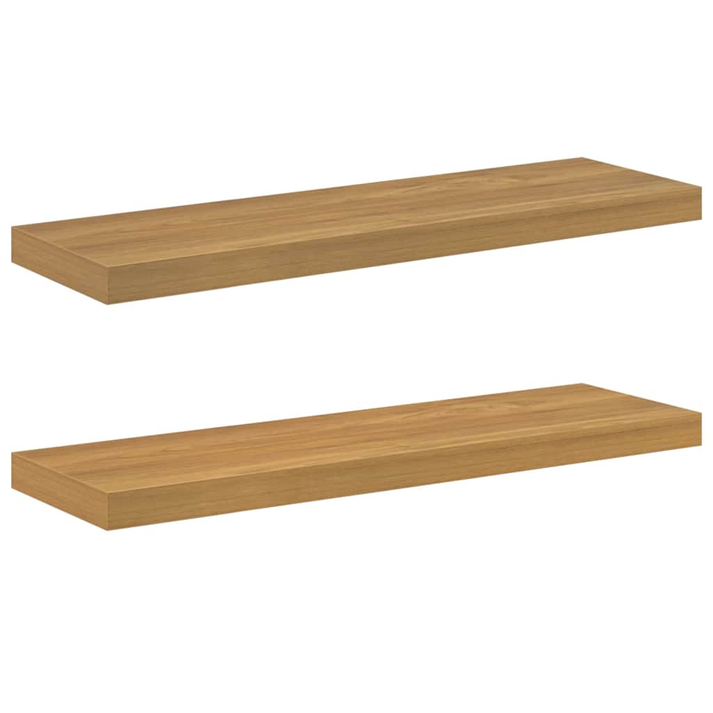 vidaXL Ράφι Τοίχου 2 τμχ. Καφέ 80 x 23,5 x 3,8 cm Επεξεργασμένο Ξύλο