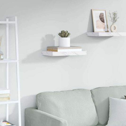 vidaXL Ράφι Τοίχου Λευκό Μάρμαρο 40 x 23,5 x 4 εκ Επεξεργασμένο ξύλο