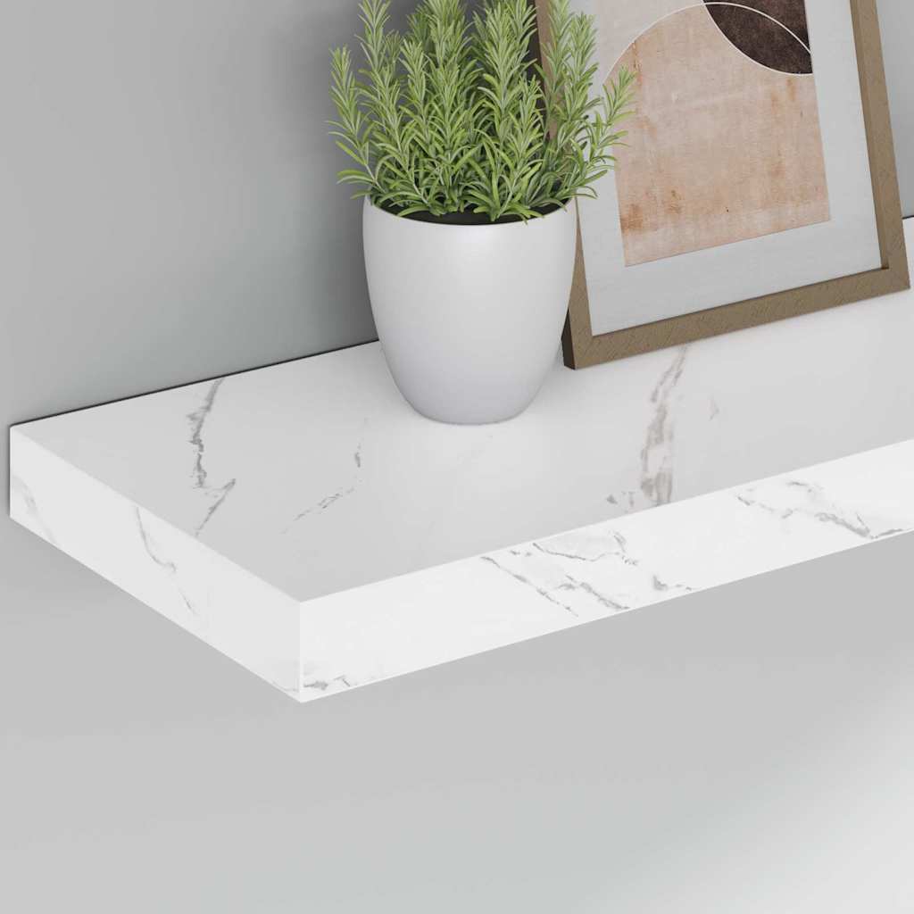 vidaXL Ράφι Τοίχου Επιτοίχιο Λευκό Μάρμαρο 50 x 23,5 x 3,8 εκ