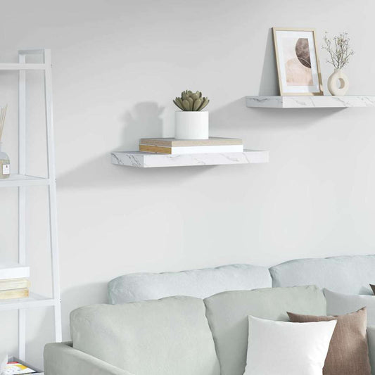 vidaXL Ράφι Τοίχου Επιτοίχιο Λευκό Μάρμαρο 50 x 23,5 x 3,8 εκ