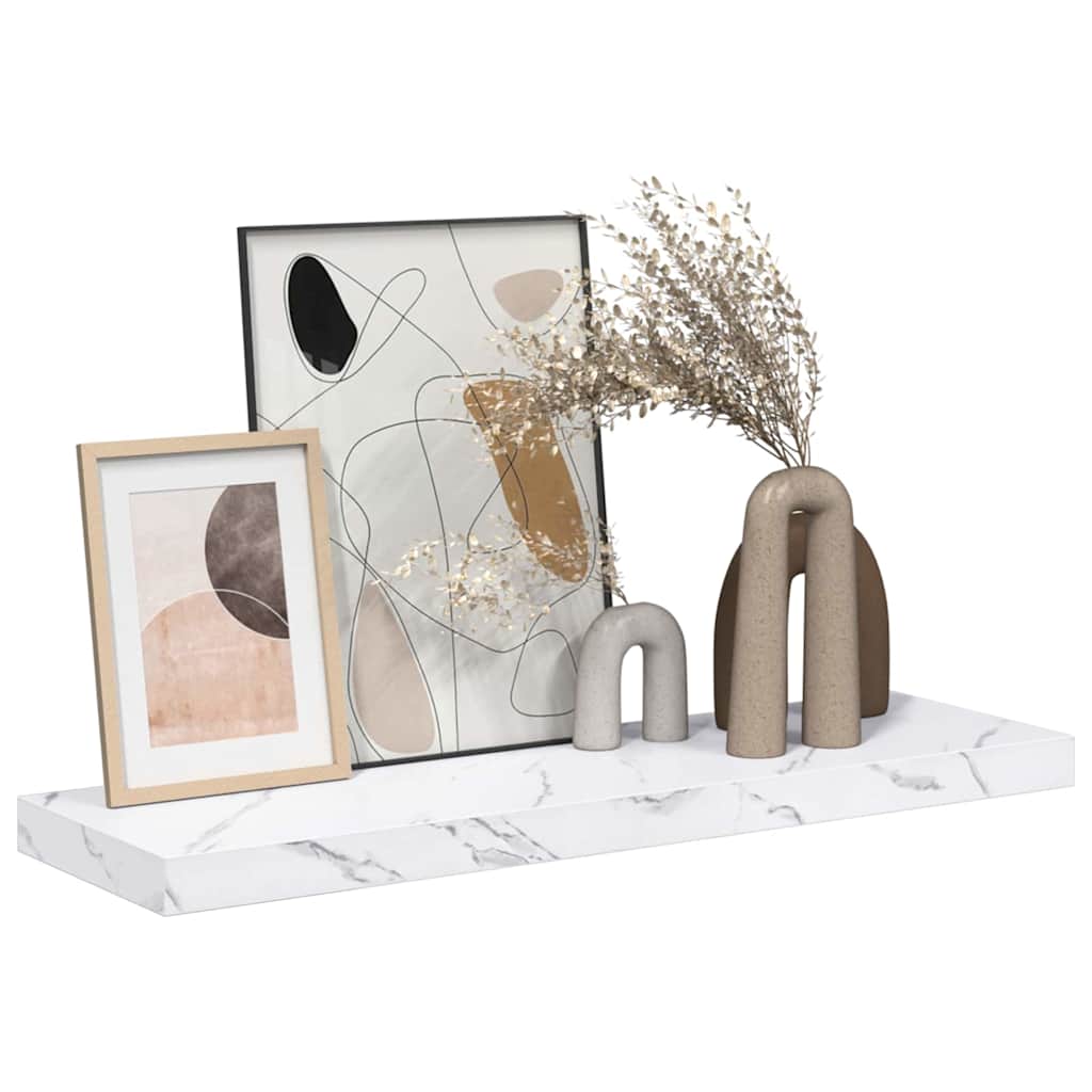 vidaXL Ράφι Τοίχου Λευκό Μάρμαρο 80 x 23,5 x 4 εκ Επεξεργασμένο ξύλο