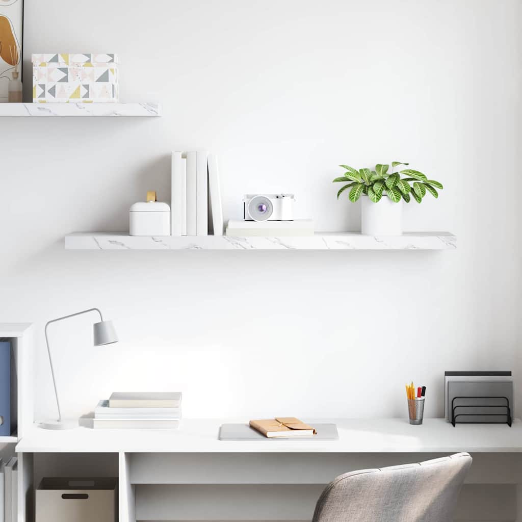 vidaXL Ράφι Τοίχου Λευκό Μάρμαρο 120 x 23,5 x 4 εκ Επεξεργασμένο ξύλο