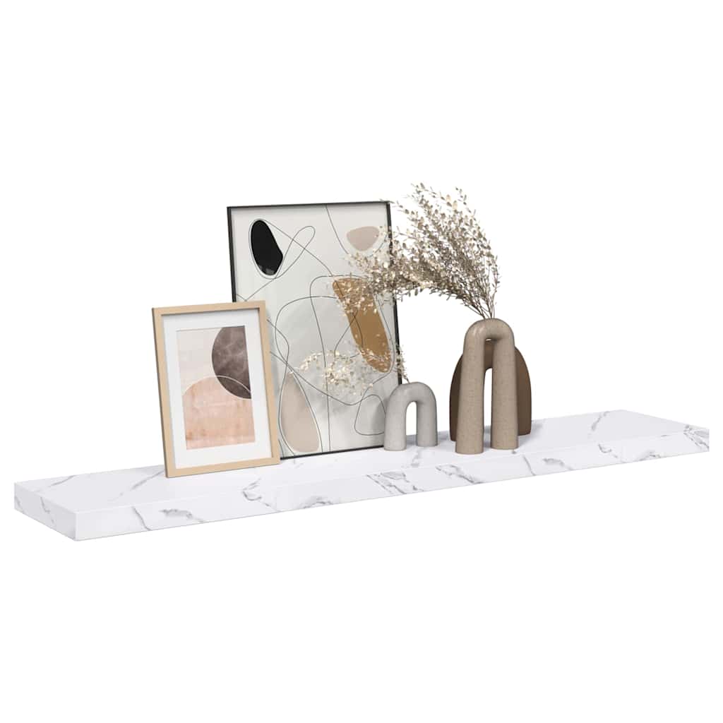 vidaXL Ράφι Τοίχου Λευκό Μάρμαρο 120 x 23,5 x 4 εκ Επεξεργασμένο ξύλο