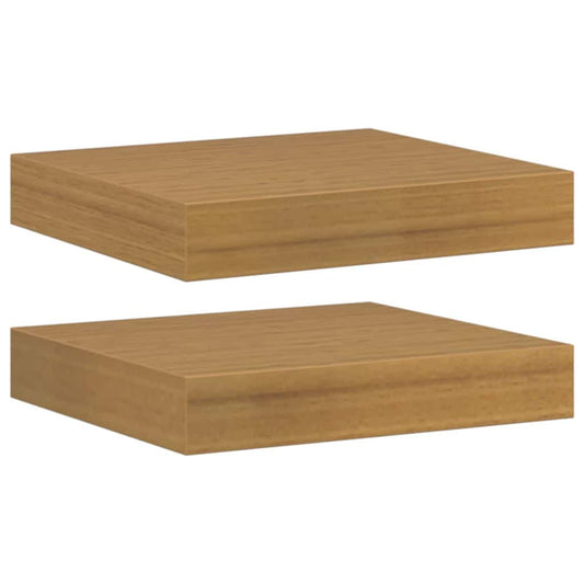 vidaXL Ράφι Τοίχου 2 pcs Μπεζ 23 x 23,5 x 4 εκ Επεξεργασμένο ξύλο