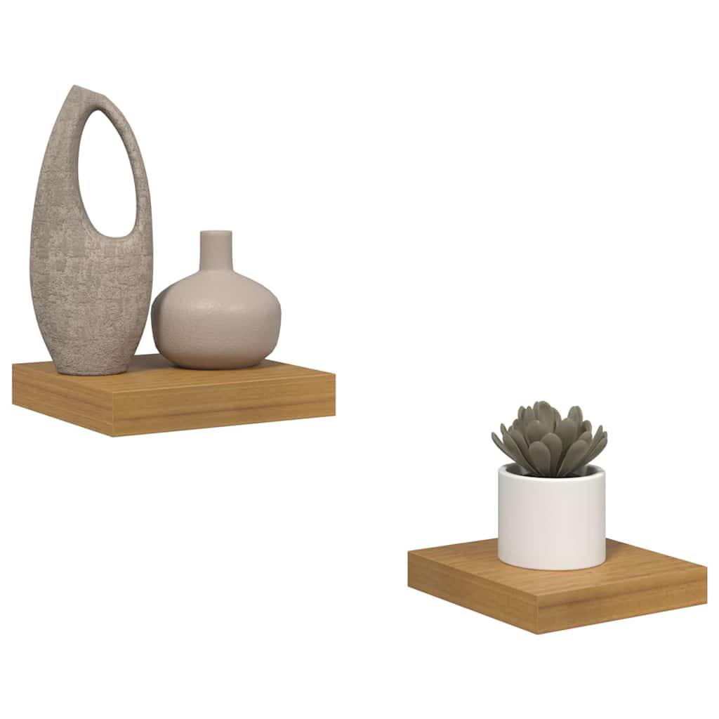 vidaXL Ράφι Τοίχου 2 pcs Μπεζ 23 x 23,5 x 4 εκ Επεξεργασμένο ξύλο