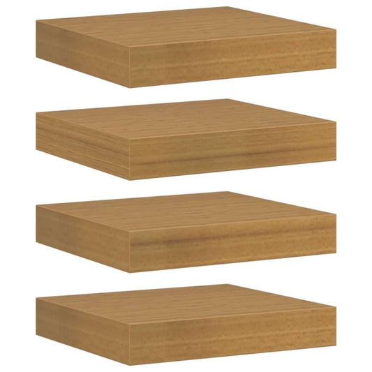 vidaXL Ράφι Τοίχου 4 pcs Μπεζ 23 x 23,5 x 4 εκ Επεξεργασμένο ξύλο