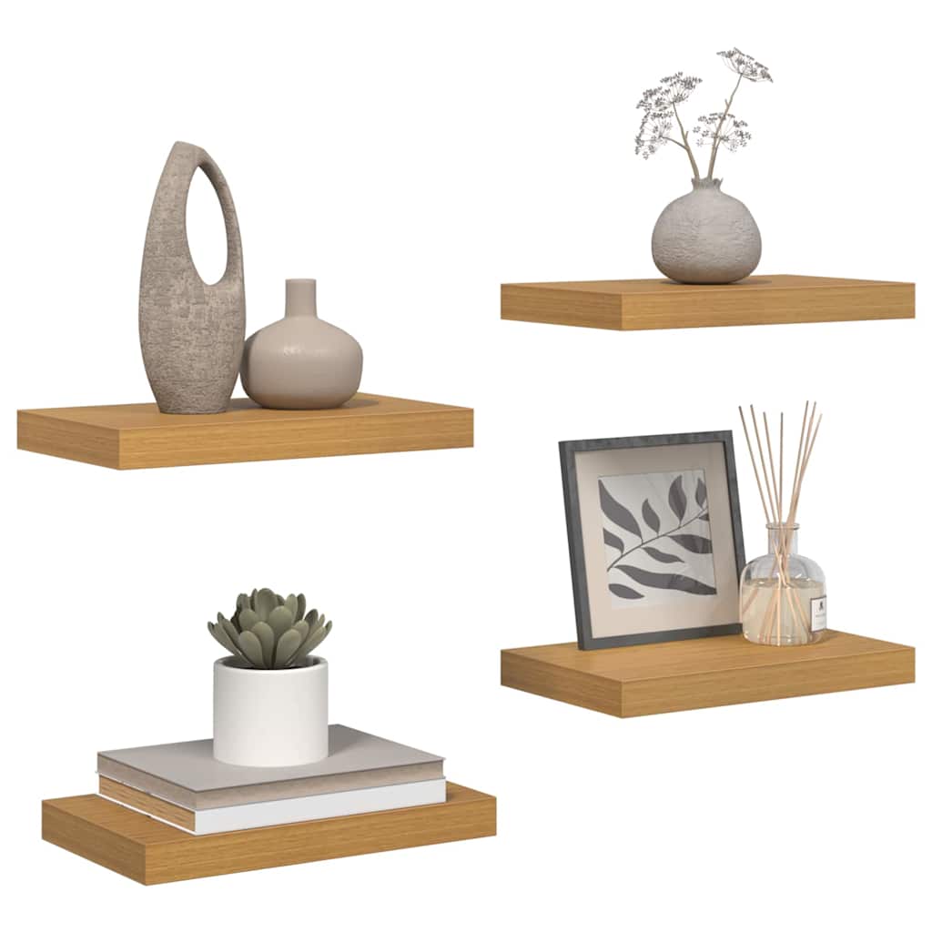 vidaXL Ράφι Τοίχου 4 pcs Μπεζ 40 x 23,5 x 4 εκ Επεξεργασμένο ξύλο