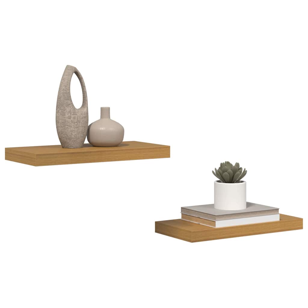 vidaXL Ράφι Τοίχου 2 pcs Μπεζ 50 x 23 x 4 εκ. Επεξεργασμένο ξύλο