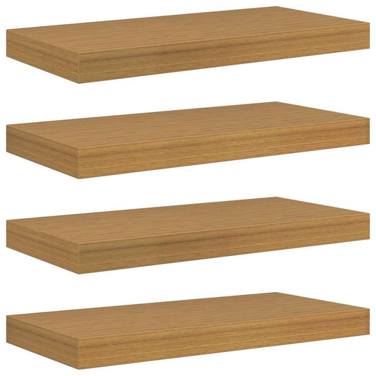 vidaXL Ράφι Τοίχου 4 pcs Μπεζ 50 x 23,5 x 4 εκ Επεξεργασμένο ξύλο
