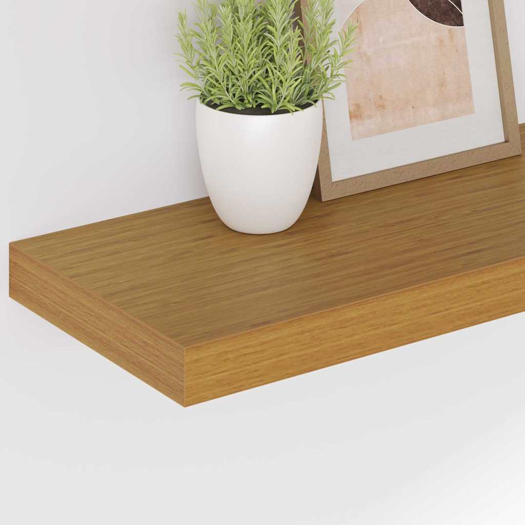 vidaXL Ράφι Τοίχου 2 τμχ. Μπεζ 60 x 23,5 x 3,8 cm Επεξεργασμένο Ξύλο