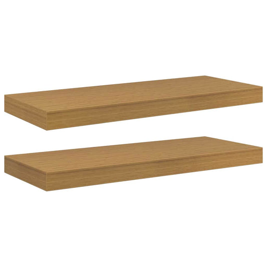 vidaXL Ράφι Τοίχου 2 τμχ. Μπεζ 60 x 23,5 x 3,8 cm Επεξεργασμένο Ξύλο