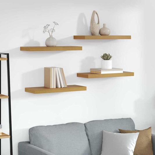 vidaXL Ράφι Τοίχου 4 pcs Μπεζ 50 x 23 x 4 εκ. Επεξεργασμένο ξύλο