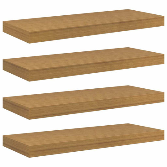 vidaXL Ράφι Τοίχου 4 pcs Μπεζ 50 x 23 x 4 εκ. Επεξεργασμένο ξύλο