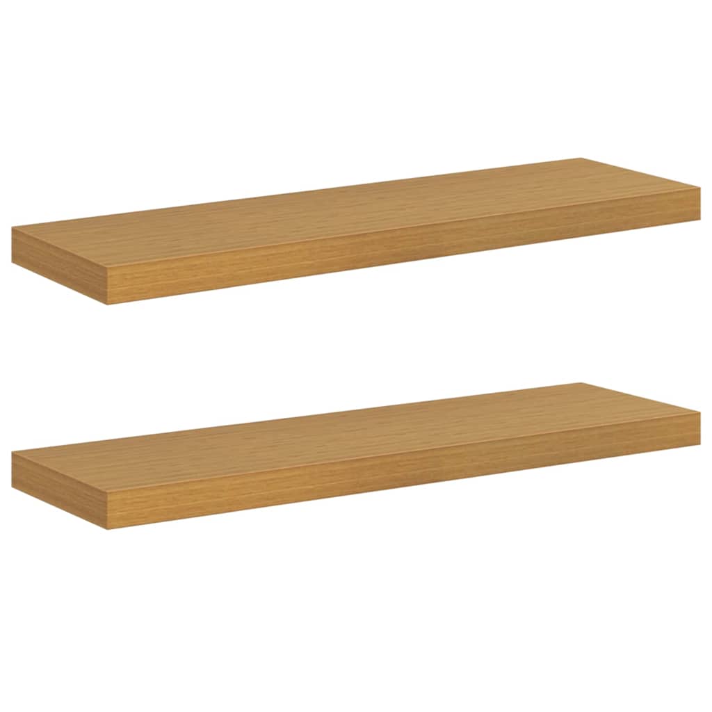 vidaXL Ράφι Τοίχου 2 pcs Μπεζ 80 x 23,5 x 4 εκ Επεξεργασμένο ξύλο