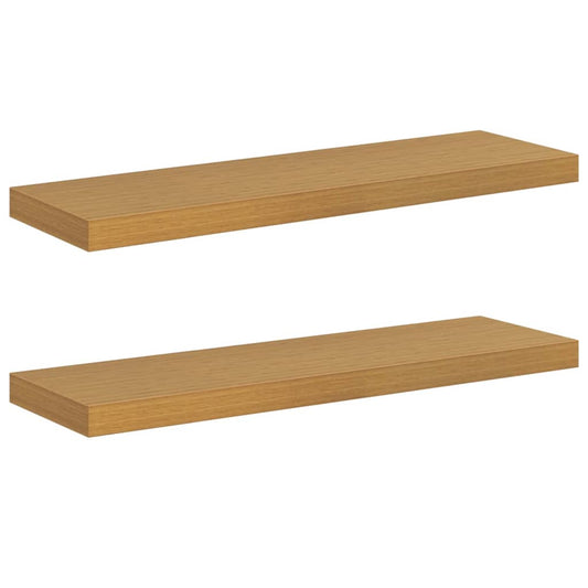 vidaXL Ράφι Τοίχου 2 pcs Μπεζ 90 x 23,5 x 4 εκ Επεξεργασμένο ξύλο