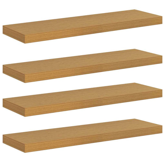 vidaXL Ράφι Τοίχου 4 τμχ. Μπεζ 90 x 23,5 x 3,8 cm Επεξεργασμένο Ξύλο