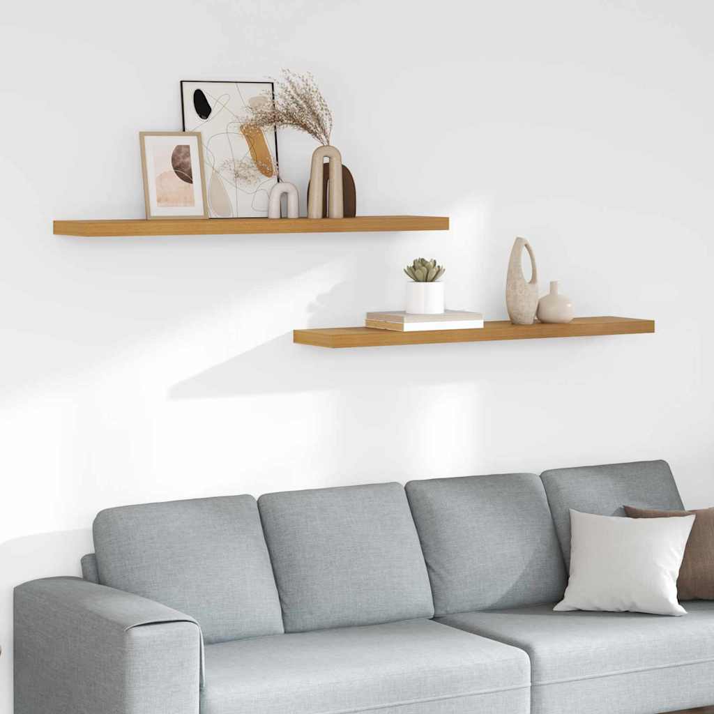 vidaXL Ράφι Τοίχου 2 pcs Μπεζ 120 x 23,5 x 4 εκ Επεξεργασμένο ξύλο
