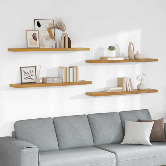 vidaXL Ράφι Τοίχου 4 pcs Μπεζ 120 x 23,5 x 4 εκ Επεξεργασμένο ξύλο