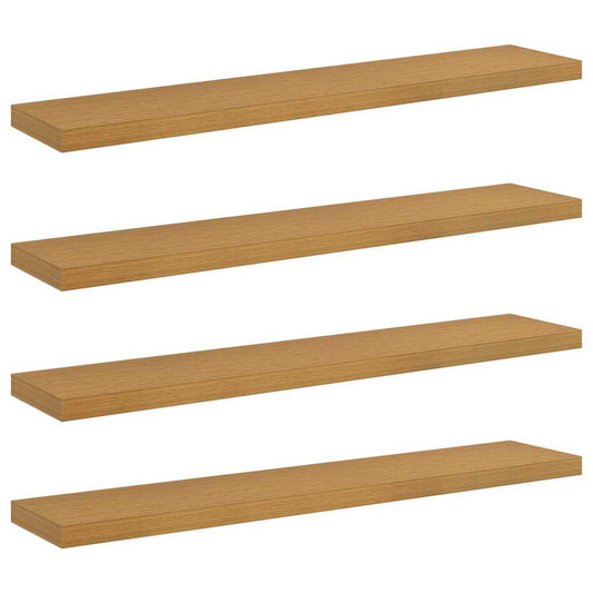 vidaXL Ράφι Τοίχου 4 τμχ. Μπεζ 120 x 23,5 x 3,8 cm Επεξεργασμένο Ξύλο