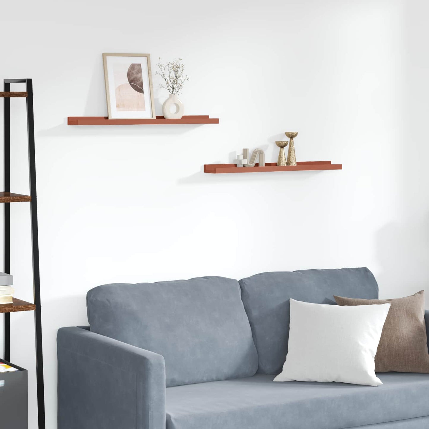 vidaXL Ράφι Τοίχου 2 pcs Κόκκινο 60 x 9 x 3 cm Επεξεργασμένο ξύλο