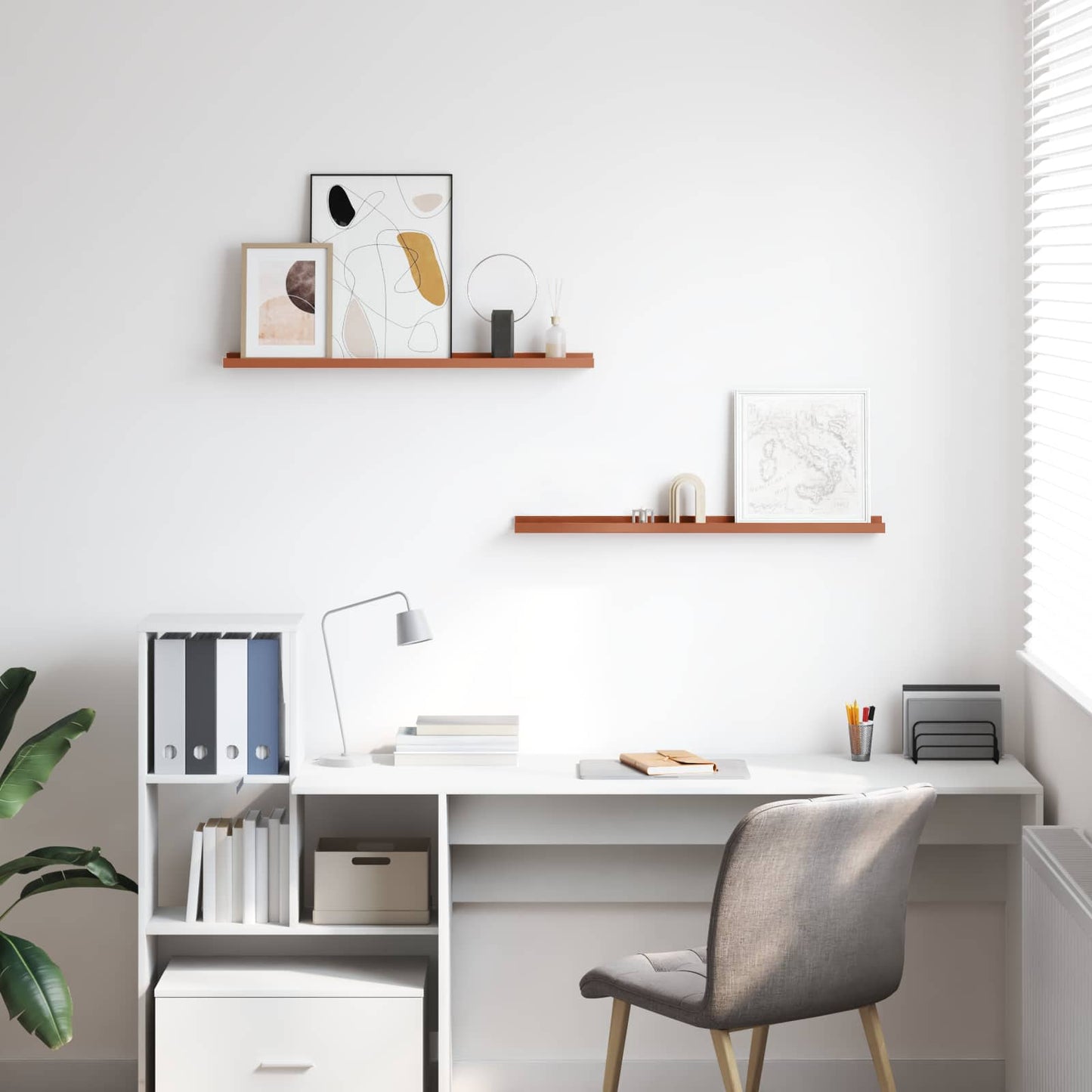 vidaXL Ράφι Τοίχου 2 pcs Κόκκινο 80 x 9 x 3 cm Επεξεργασμένο ξύλο