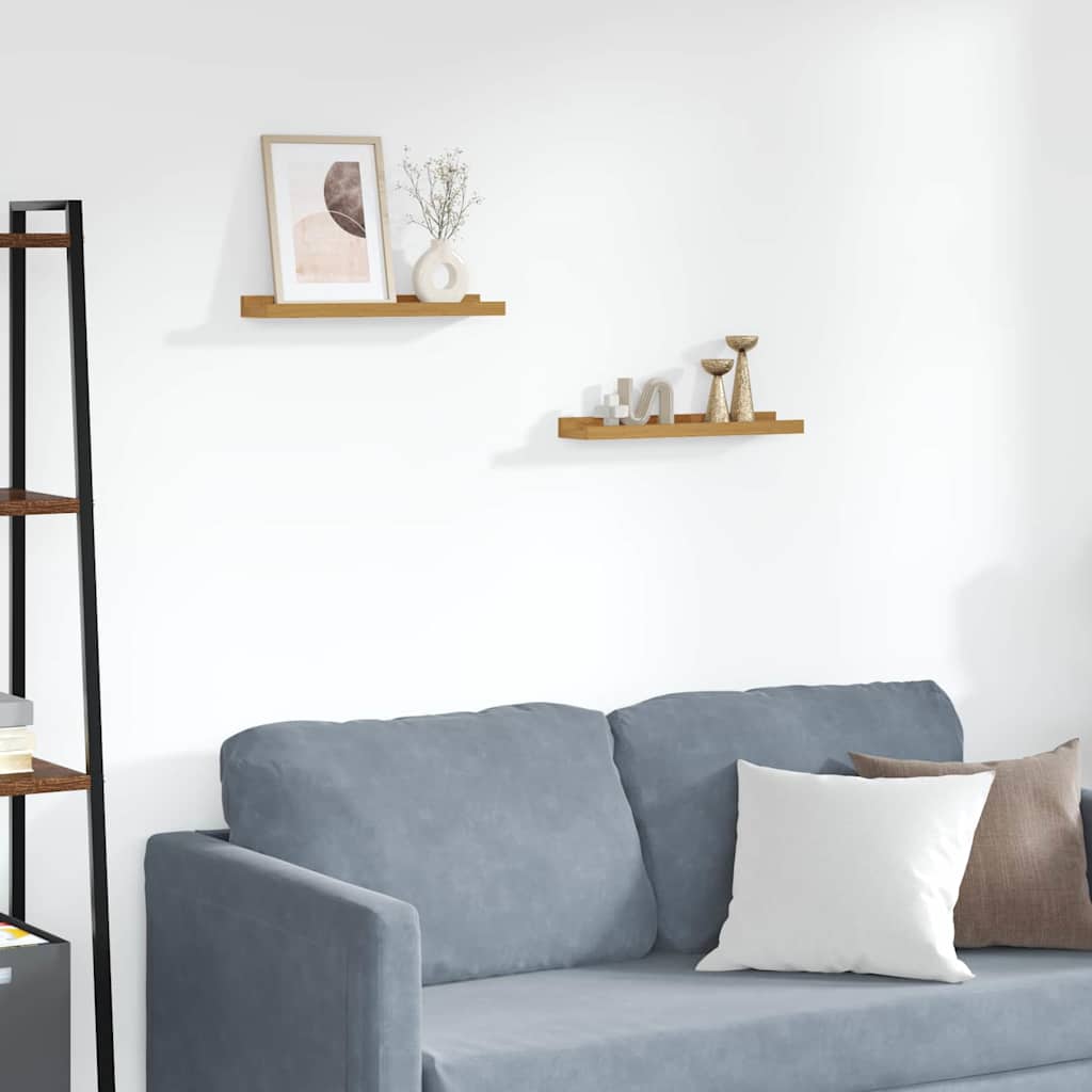 vidaXL Ράφι Τοίχου με ράφι 2 pcs Μπεζ 40 x 9 x 3 cm Επεξεργασμένο ξύλο