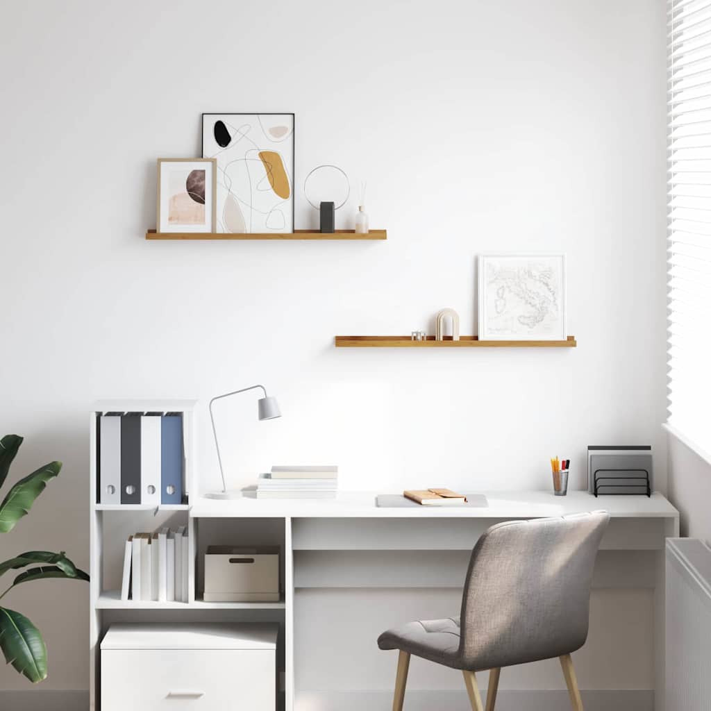 vidaXL Ράφι Τοίχου με ράφι 2 pcs Μπεζ 80 x 9 x 3 cm Επεξεργασμένο ξύλο