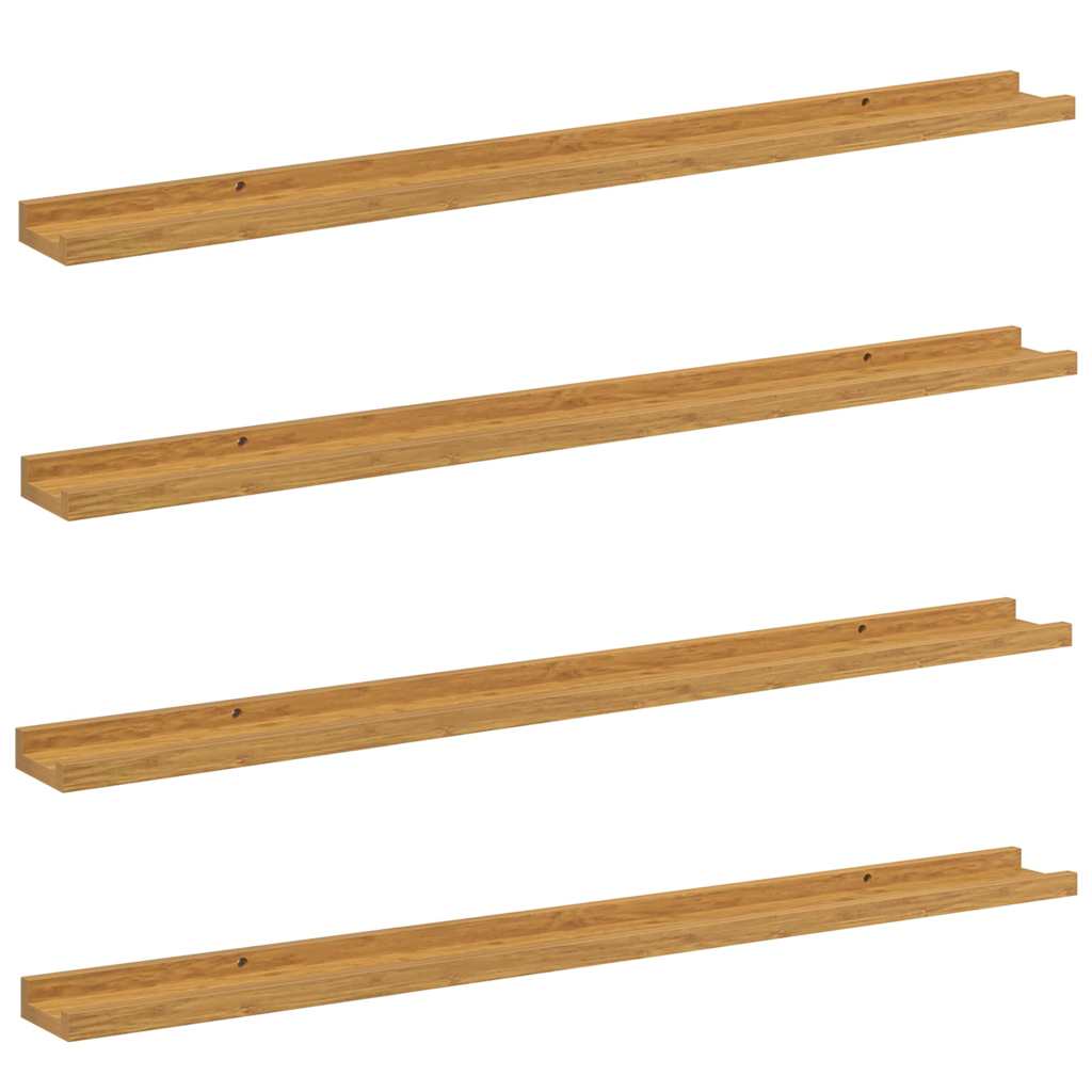 vidaXL Ράφι Τοίχου 4 pcs Μπεζ 100 x 9 x 3 cm Επεξεργασμένο ξύλο