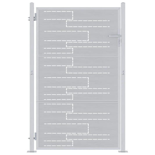 vidaXL Πύλη Κήπου 85 x 120 εκ. Ανοξείδωτο Ατσάλι Ασημί Κλειδώσιμο