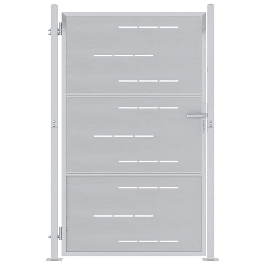 vidaXL Πύλη Κήπου 85 x 120 εκ. Ανοξείδωτο Ατσάλι Ασημί Κλειδώσιμο