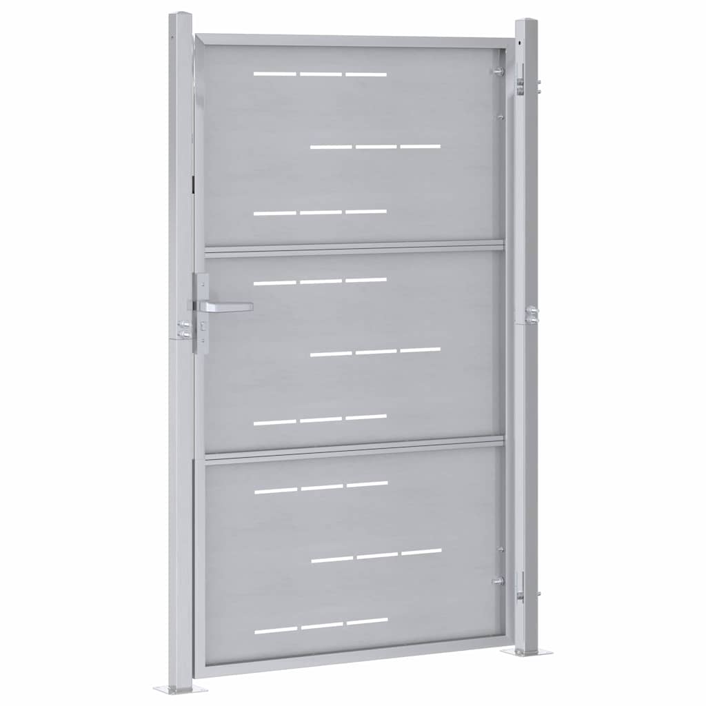 vidaXL Πύλη Κήπου με κλειδαριά Ασημί 85 x 120 εκ. Ανοξείδωτο ατσάλι