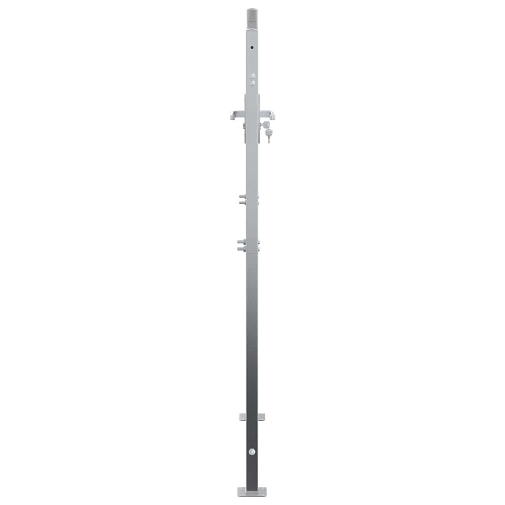 vidaXL Πύλη Κήπου με κλειδαριά Ασημί 85 x 120 εκ. Ανοξείδωτο ατσάλι