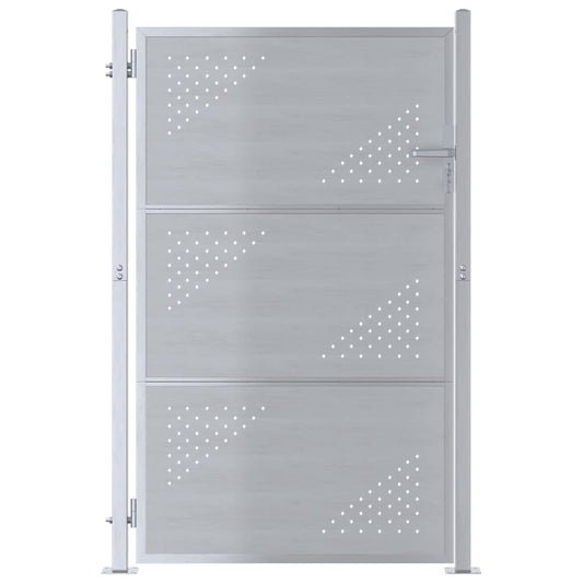 vidaXL Πύλη Κήπου 85 x 120 εκ. Ανοξείδωτο Ατσάλι Ασημί Κλειδώσιμο