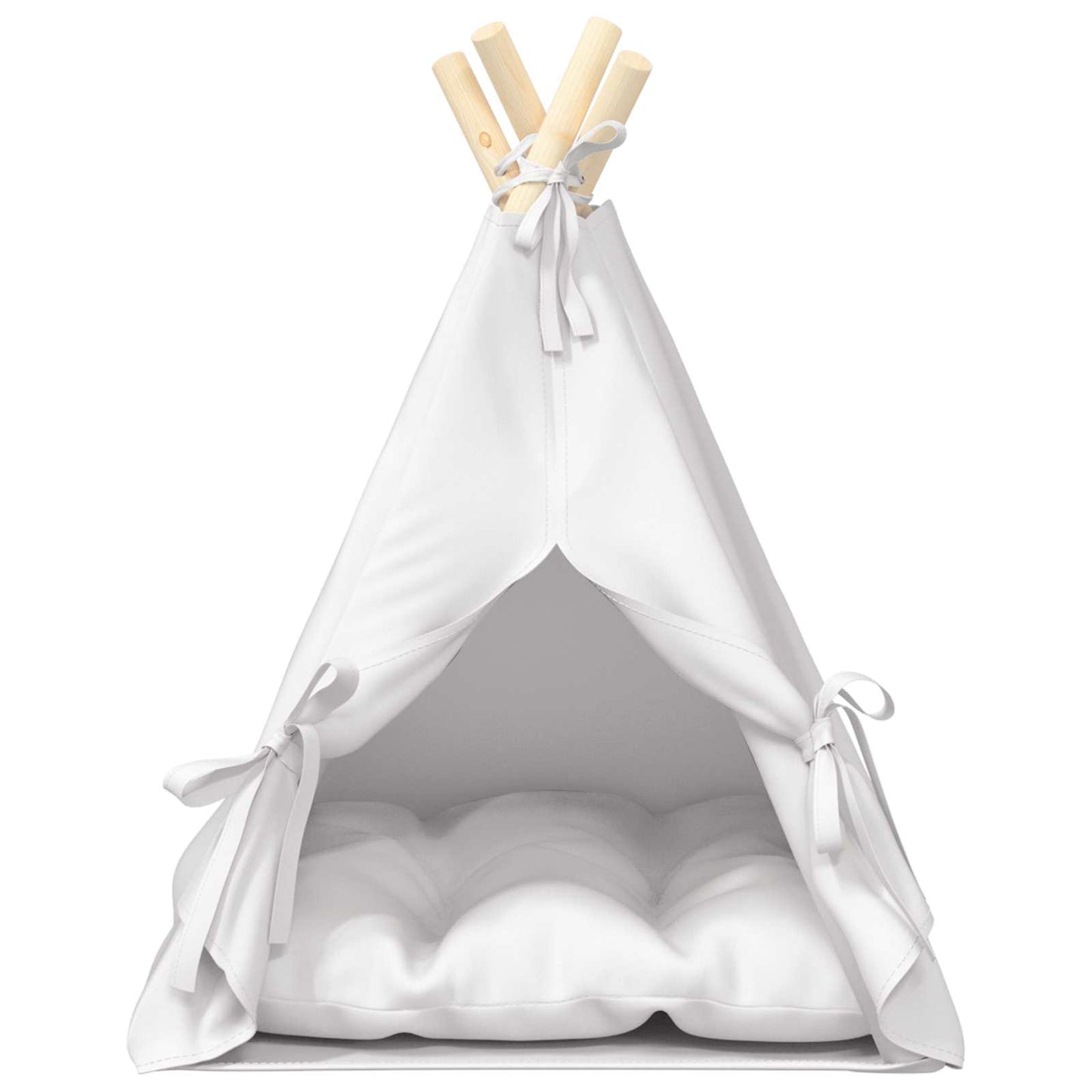 vidaXL Teepee για κατοικίδια με μαξιλάρι Λευκό 40 x 40 x 50 cm
