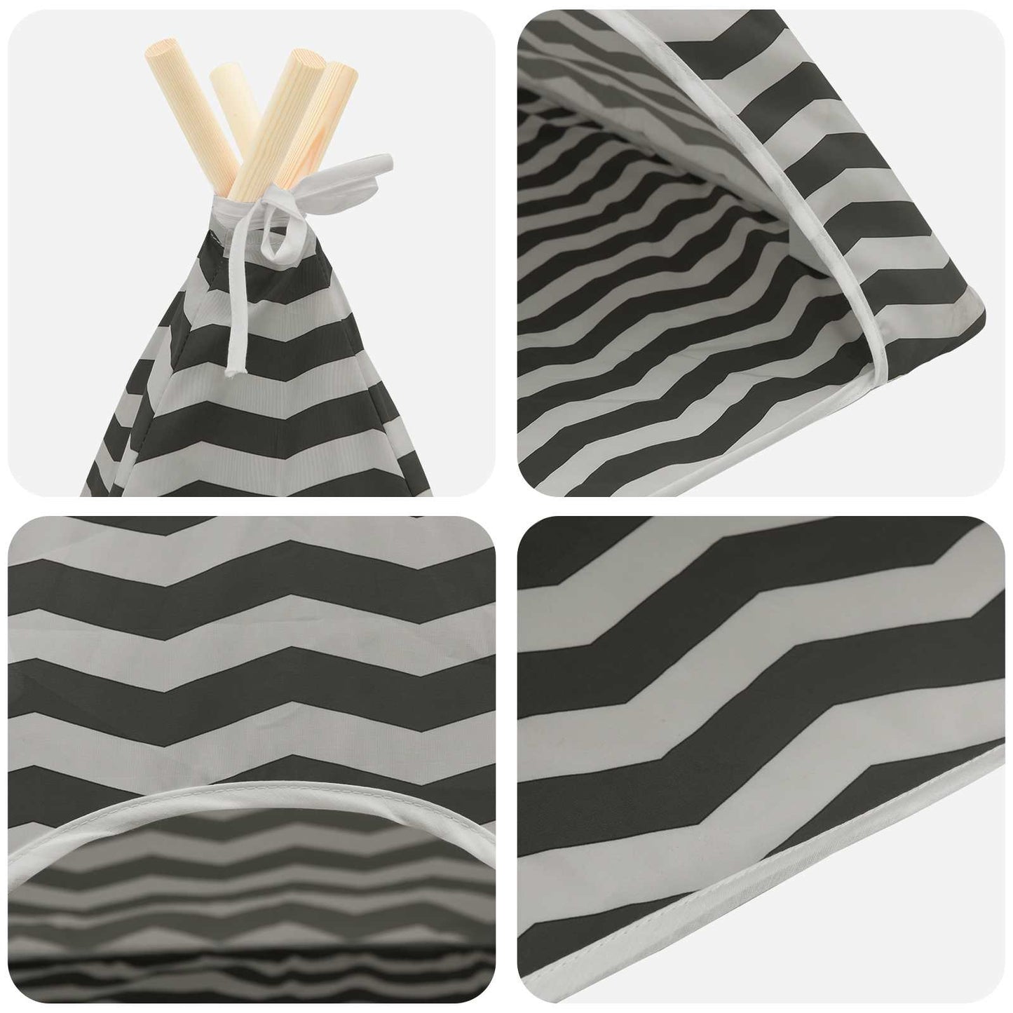 vidaXL Teepee για κατοικίδια με μαξιλάρι 40 x 40 x 50 cm Πολυεστέρας
