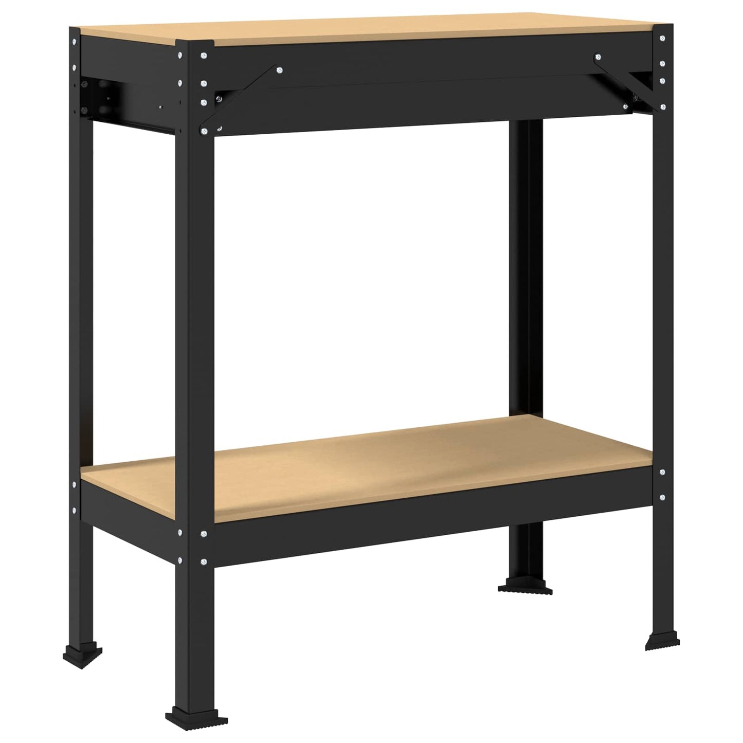 vidaXL Εργασιακά Παγκάκια Μαύρο 81 x 41 x 145 εκ. Επεξεργασμένο ξύλο