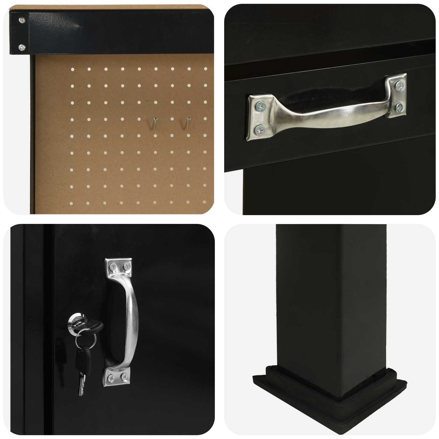 vidaXL Εργασιακά Παγκάκια Μαύρο 81 x 41 x 145 εκ. Επεξεργασμένο ξύλο