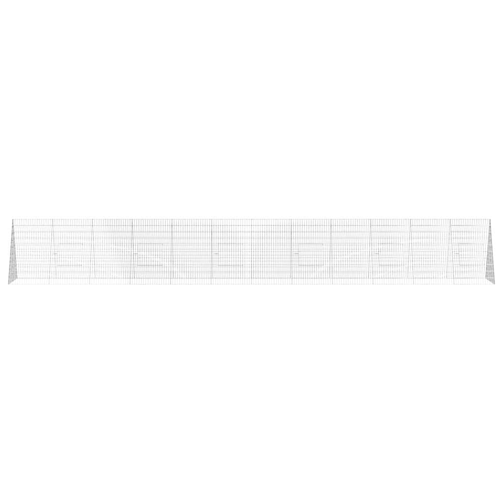 vidaXL Κλουβί Κουνελιού Ασημί 215 x 100 x 85 εκ Επικαλυμμένος Χάλυβας