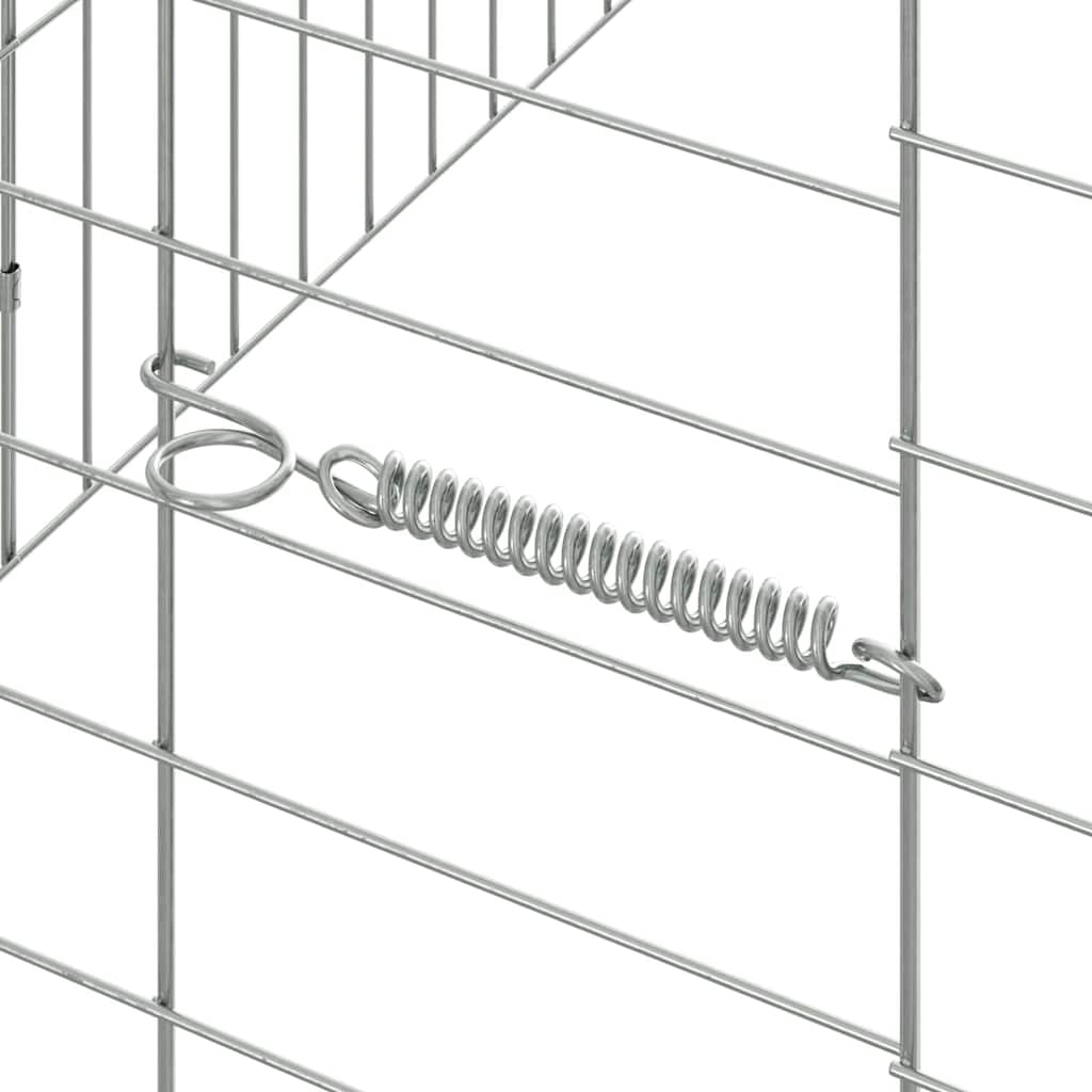 vidaXL Κλουβί Κουνελιού Ασημί 400 x 78 x 78 εκ. Επικαλυμμένος Χάλυβας