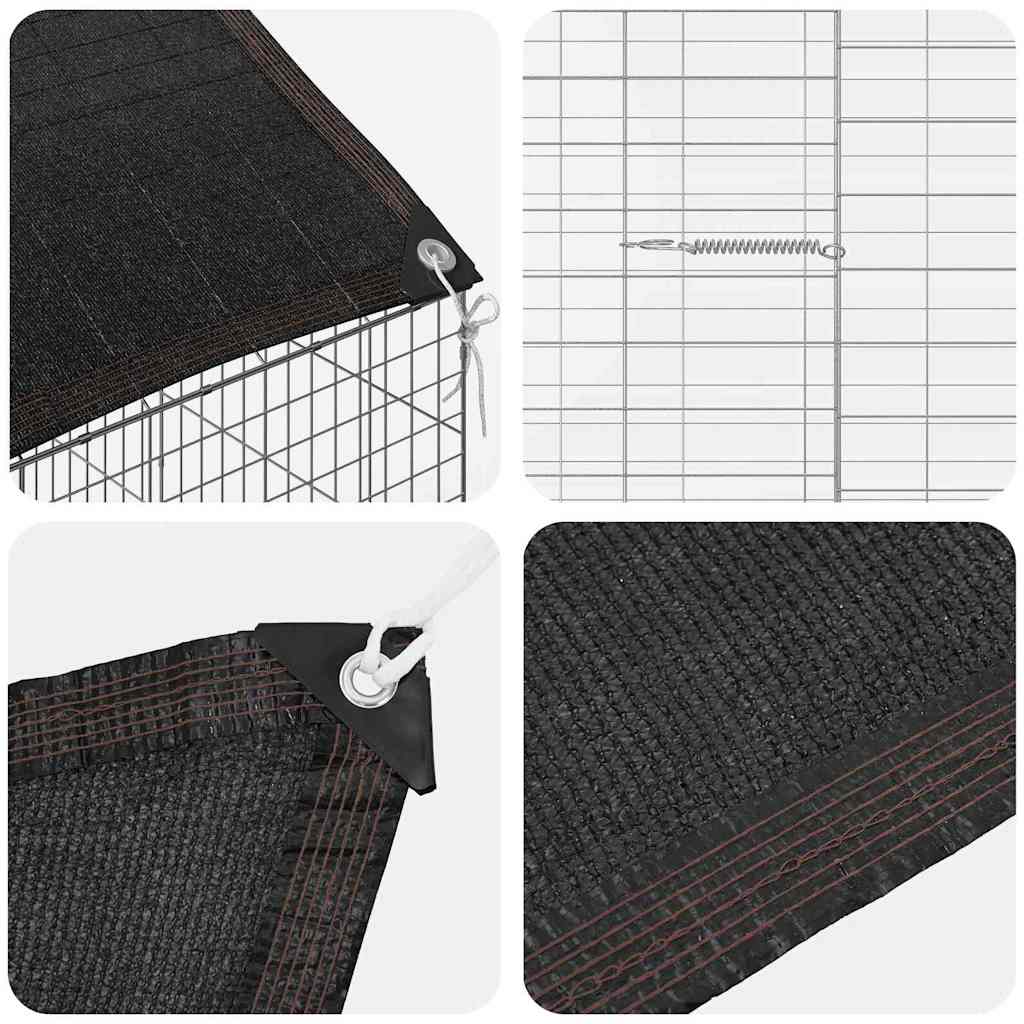 vidaXL Κλουβί Κουνελιού Ασημί 400 x 78 x 78 εκ. Επικαλυμμένος Χάλυβας