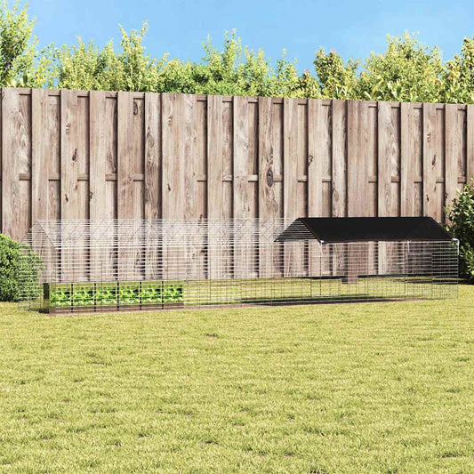 vidaXL Κλουβί Κουνελιού Ασημί 400 x 78 x 78 εκ. Επικαλυμμένος Χάλυβας