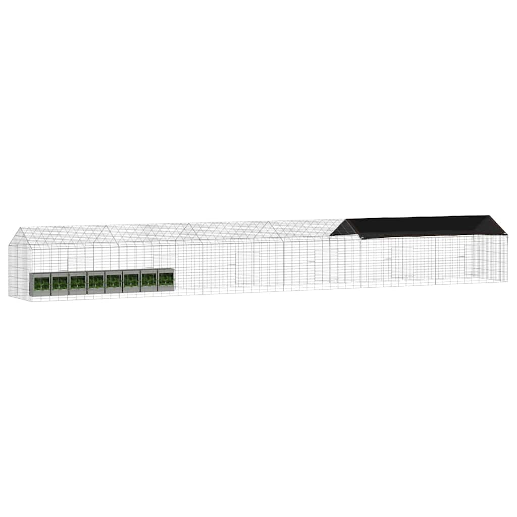 vidaXL Κλουβί Κουνελιού Ασημί 400 x 78 x 78 εκ. Επικαλυμμένος Χάλυβας