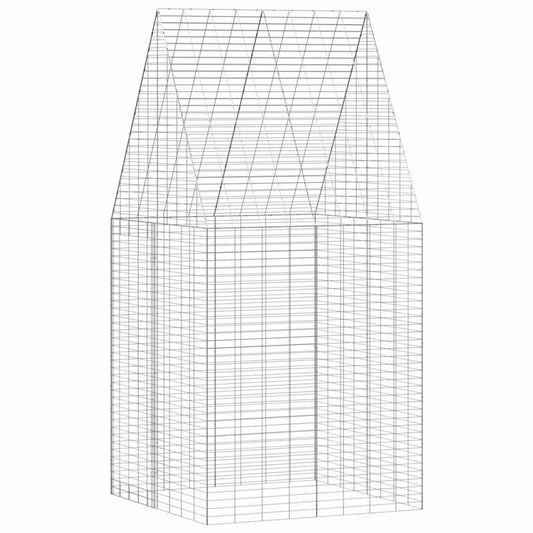vidaXL Κλουβί Κουνελιού Ασημί 100 x 100 x 210 εκ.