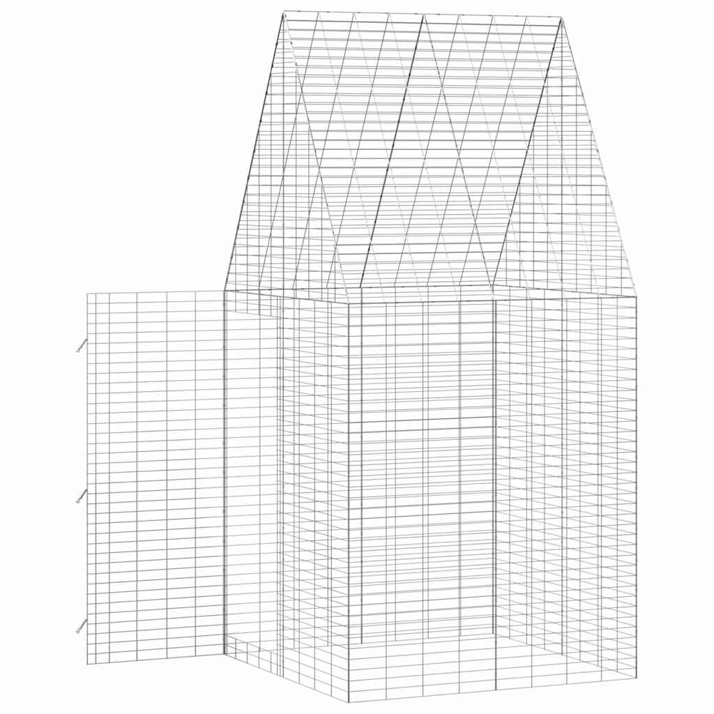 vidaXL Κλουβί Κουνελιού Ασημί 100 x 100 x 210 εκ.