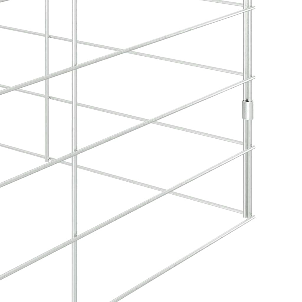 vidaXL Κλουβί Κουνελιού Ασημί 200 x 100 x 210 εκ.