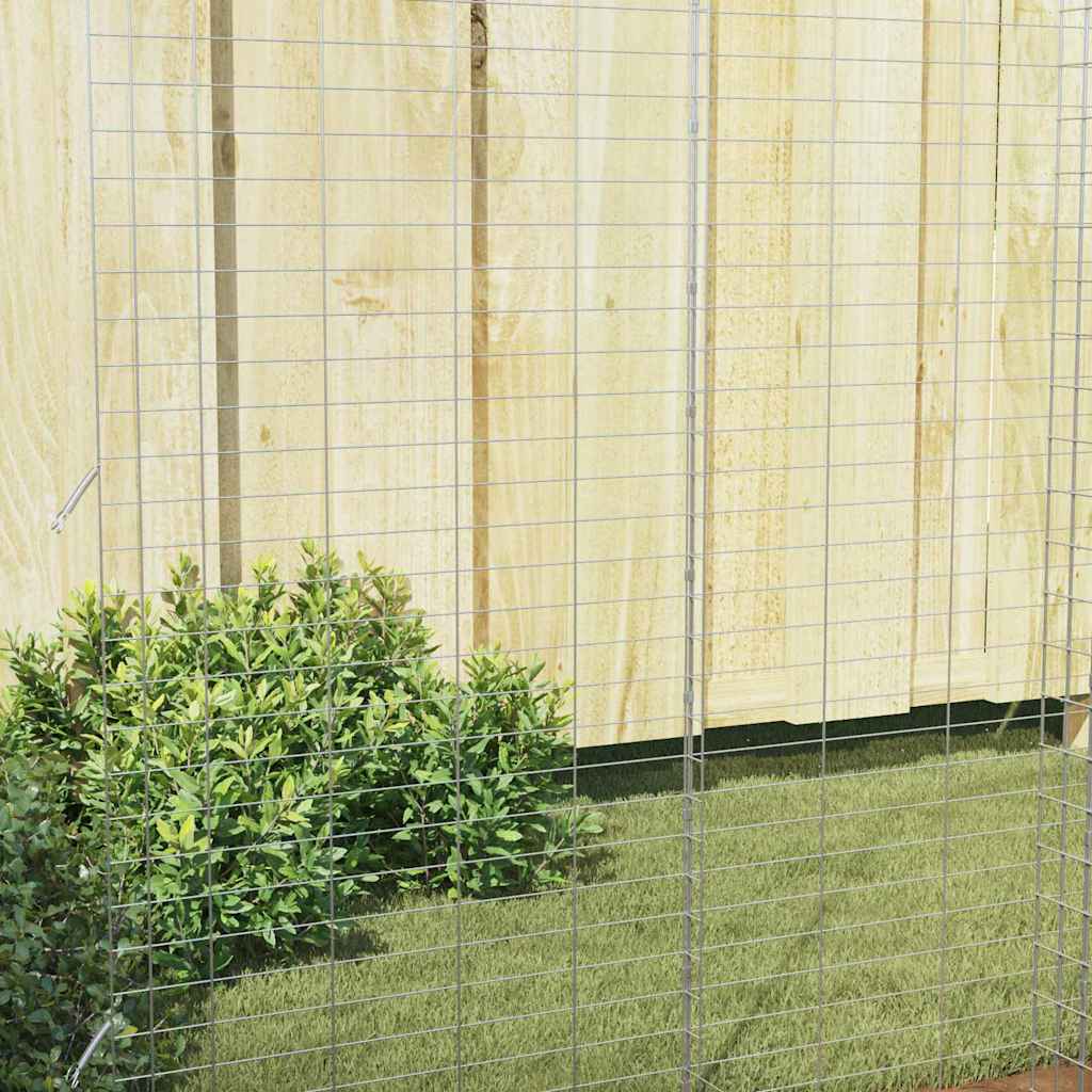 vidaXL Κλουβί Κουνελιού Ασημί 200 x 100 x 210 εκ.