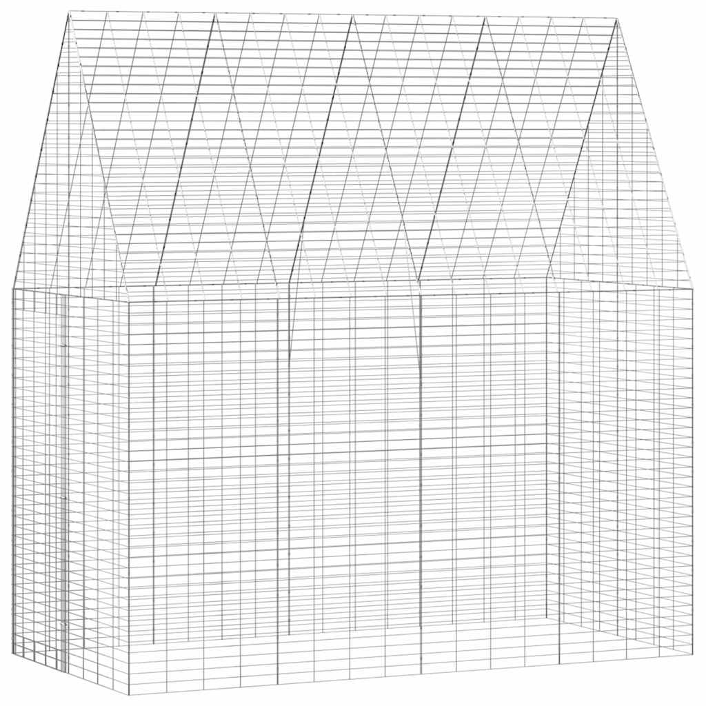 vidaXL Κλουβί Κουνελιού Ασημί 200 x 100 x 210 εκ.